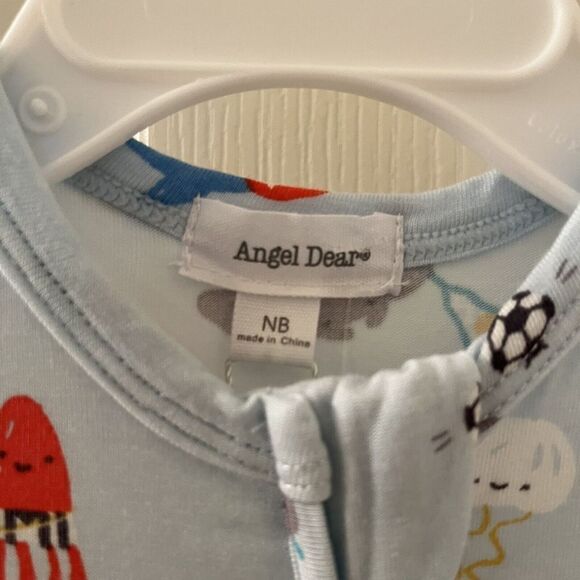 Angel Dear Sports Sea Creatures Bamboo Zipper Footie Sleeper Size Newborn NWT - Picture 6 of 12